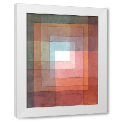 White Framed Polyphonically White Modern Wood Framed Art Print by Paul, Klee