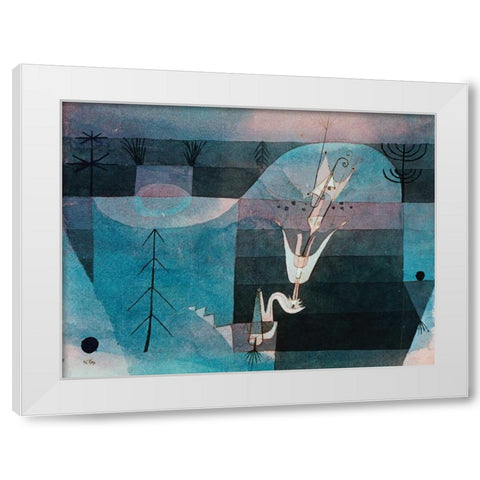 Wallflower (detail) White Modern Wood Framed Art Print by Klee, Paul