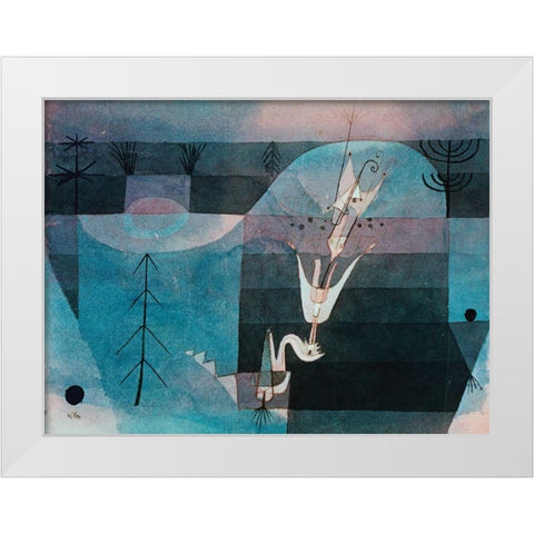 Wallflower (detail) White Modern Wood Framed Art Print by Klee, Paul