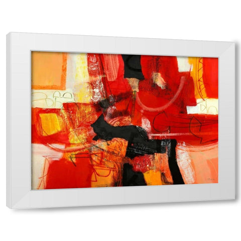 Davanti al fuoco White Modern Wood Framed Art Print by Piovan, Maurizio