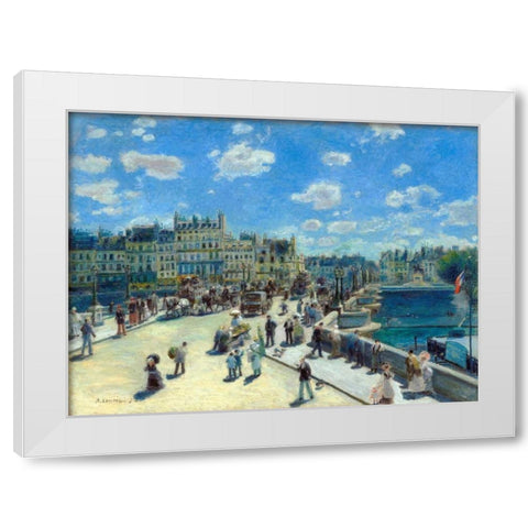 Pont Neuf Paris White Modern Wood Framed Art Print by Renoir, Pierre-Auguste