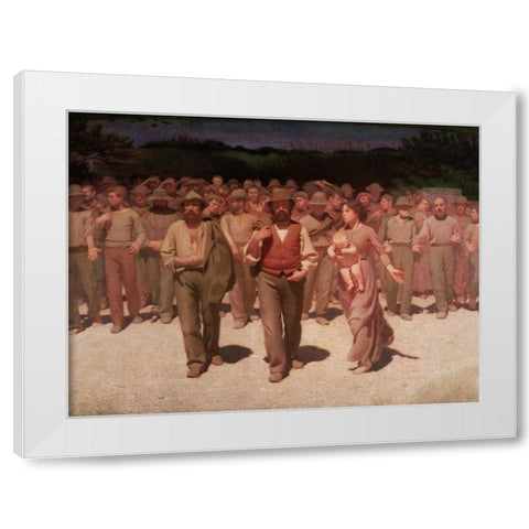 Il Quarto Stato White Modern Wood Framed Art Print by Pellizza da Volpedo, Giuseppe