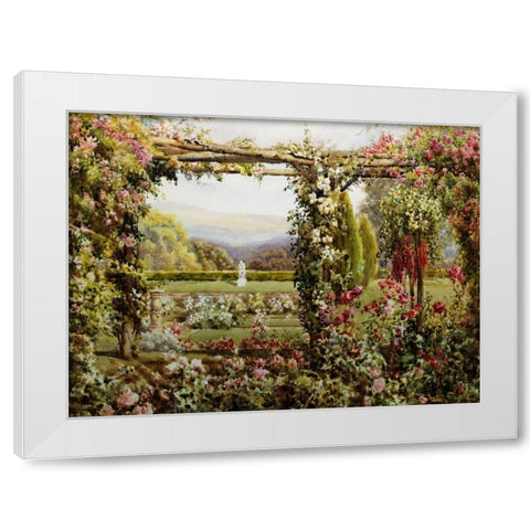 The Rose Garden White Modern Wood Framed Art Print by Atkinson, Robert