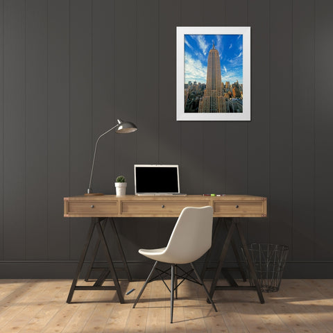 The Empire State Building New York City White Modern Wood Framed Art Print by Berenholtz, Richard