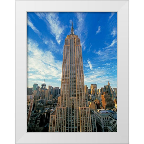 The Empire State Building New York City White Modern Wood Framed Art Print by Berenholtz, Richard
