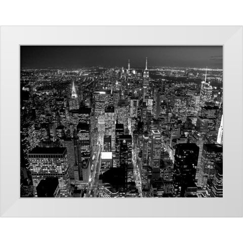 Midtown Manhattan at night White Modern Wood Framed Art Print by Berenholtz, Richard