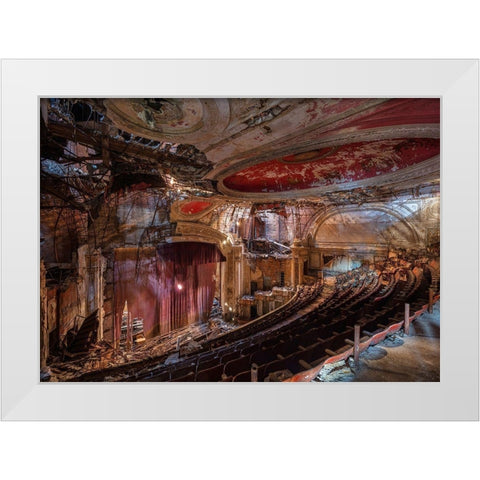 Abandoned Theatre, New Jersey (II) White Modern Wood Framed Art Print by Berenholtz, Richard