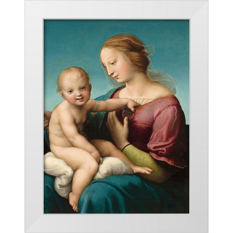 The Niccolini-Cowper Madonna White Modern Wood Framed Art Print by Raffaello