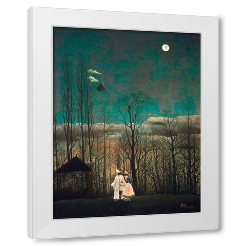 Carnival Evening White Modern Wood Framed Art Print by Rousseau, Henri