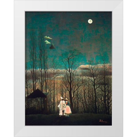 Carnival Evening White Modern Wood Framed Art Print by Rousseau, Henri