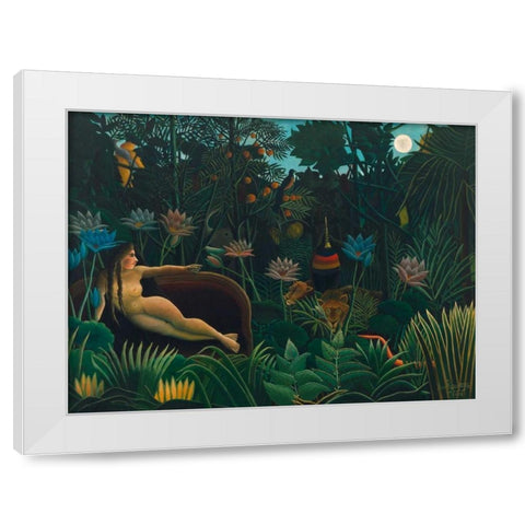 The Dream  White Modern Wood Framed Art Print by Rousseau, Henri