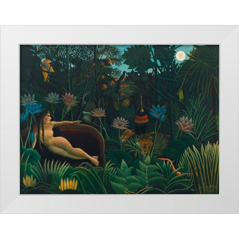 The Dream  White Modern Wood Framed Art Print by Rousseau, Henri