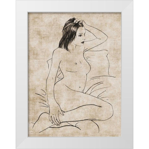 Linstant White Modern Wood Framed Art Print by Roux, Simon