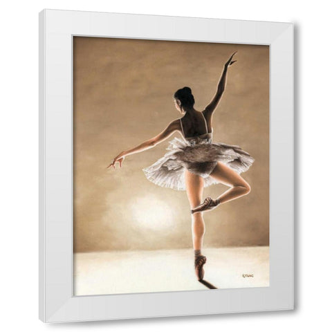 Dance Away White Modern Wood Framed Art Print by Young, Richard