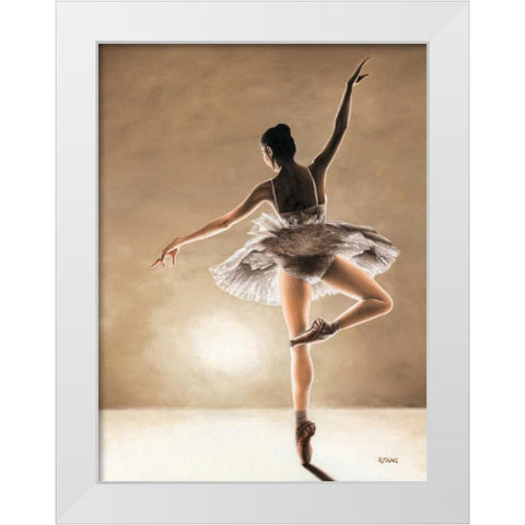 Dance Away White Modern Wood Framed Art Print by Young, Richard
