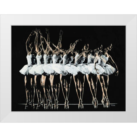 Dance Emotion White Modern Wood Framed Art Print by Young, Richard