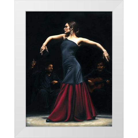 Encantado por flamenco White Modern Wood Framed Art Print by Young, Richard