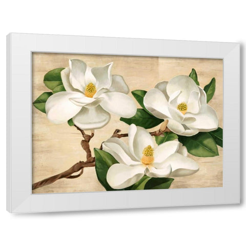 Magnolie bianche White Modern Wood Framed Art Print by Biffi, Serena