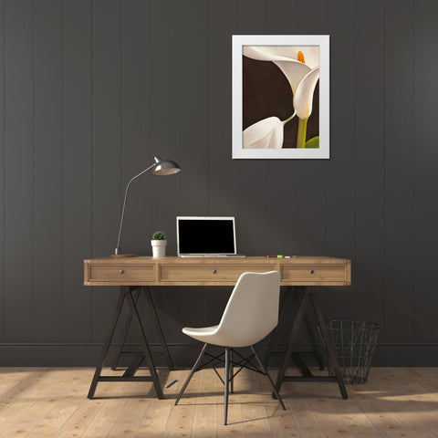 Calla moderna I White Modern Wood Framed Art Print by Biffi, Serena