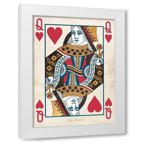 Queen of Hearts White Modern Wood Framed Art Print by Sandro, Ferrari