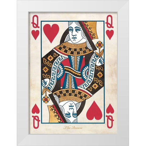 Queen of Hearts White Modern Wood Framed Art Print by Sandro, Ferrari
