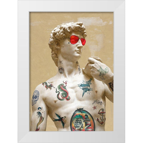 Tattooed David White Modern Wood Framed Art Print by Hill, Steven