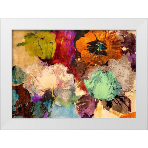 Floating Flowers White Modern Wood Framed Art Print by Stone, Jim