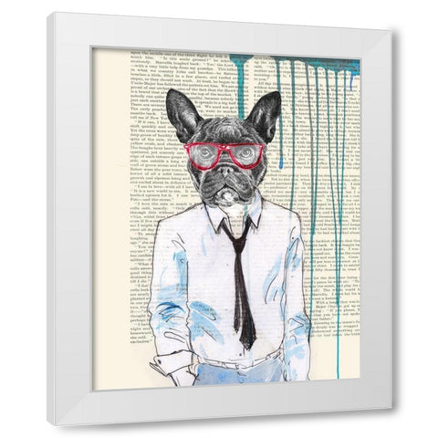 Gentleman White Modern Wood Framed Art Print by Matt, Spencer