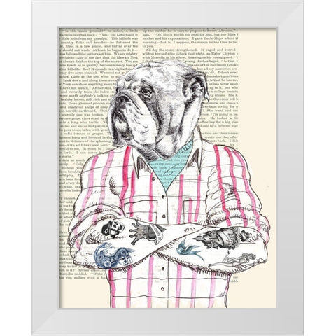 Hipster Socialite White Modern Wood Framed Art Print by Matt, Spencer