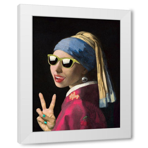 Leisure Time-The Girl White Modern Wood Framed Art Print by Spencer, Matt