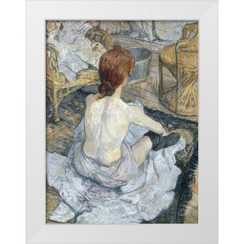 Rousse White Modern Wood Framed Art Print by de Toulouse-Lautrec, Henri