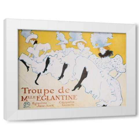 The Troup of Madame Eglantine White Modern Wood Framed Art Print by de Toulouse-Lautrec, Henri