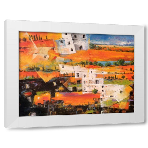 Dalla citta alla campagna White Modern Wood Framed Art Print by Marzari, Tebo