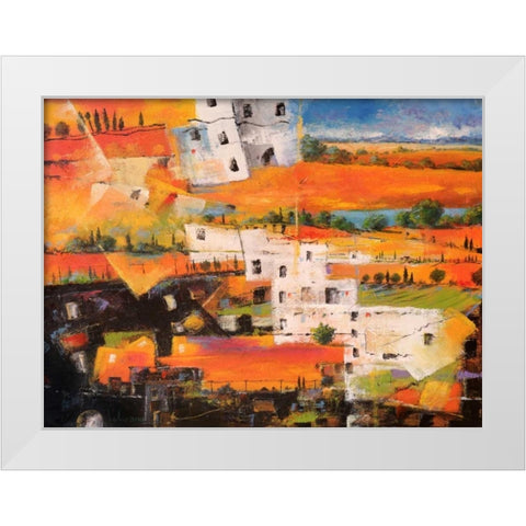 Dalla citta alla campagna White Modern Wood Framed Art Print by Marzari, Tebo