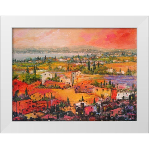 Villaggio delle praterie White Modern Wood Framed Art Print by Marzari, Tebo