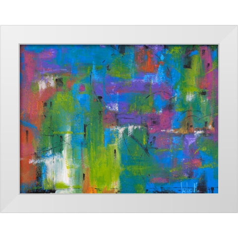 Quartiere colorato White Modern Wood Framed Art Print by Marzari, Tebo