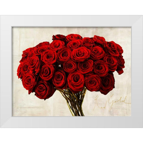 Red Gold White Modern Wood Framed Art Print by Rizzardi, Teo