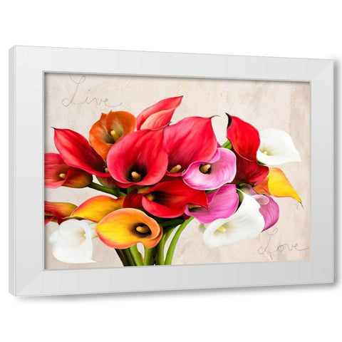 Live and Love White Modern Wood Framed Art Print by Rizzardi, Teo