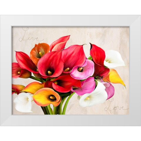 Live and Love White Modern Wood Framed Art Print by Rizzardi, Teo