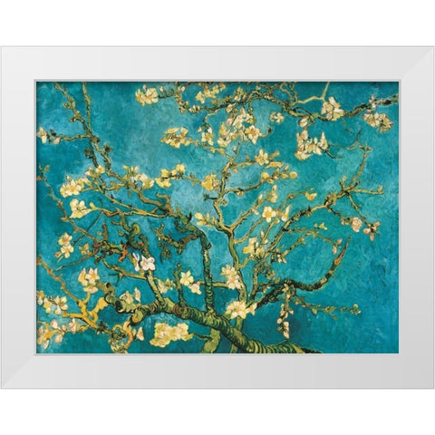 Mandorlo in fiore White Modern Wood Framed Art Print by Van Gogh, Vincent