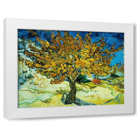 Mulberry Tree White Modern Wood Framed Art Print by Van Gogh, Vincent
