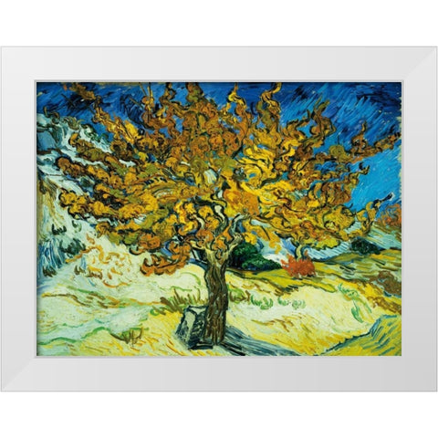 Mulberry Tree White Modern Wood Framed Art Print by Van Gogh, Vincent