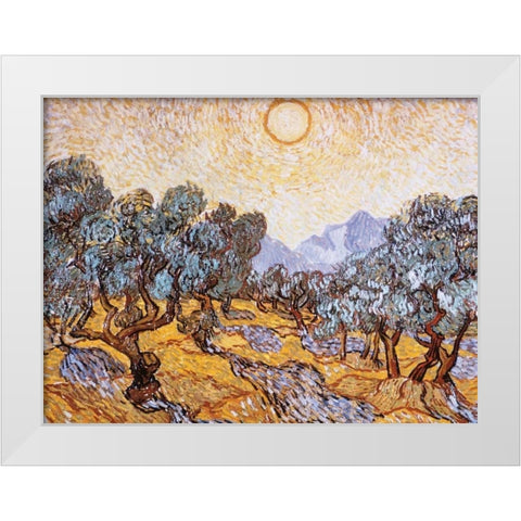 The Olive Trees White Modern Wood Framed Art Print by Van Gogh, Vincent