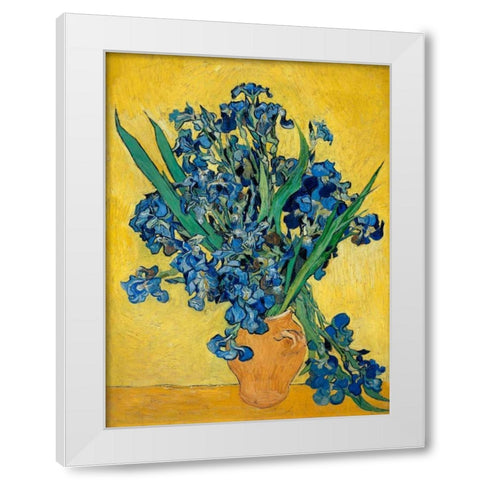 Irises White Modern Wood Framed Art Print by Van Gogh, Vincent