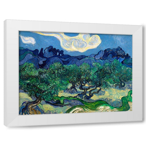 The Olive Trees White Modern Wood Framed Art Print by Van Gogh, Vincent