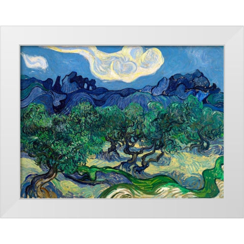 The Olive Trees White Modern Wood Framed Art Print by Van Gogh, Vincent