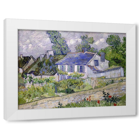 Houses at Auvers White Modern Wood Framed Art Print by van Gogh, Vincent
