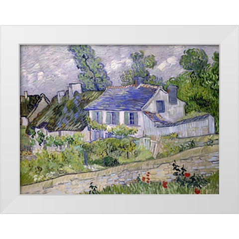 Houses at Auvers White Modern Wood Framed Art Print by van Gogh, Vincent
