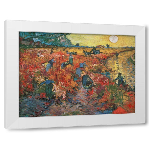 The red Vineyard at Arles White Modern Wood Framed Art Print by Van gogh, Vincent