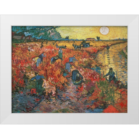 The red Vineyard at Arles White Modern Wood Framed Art Print by Van gogh, Vincent